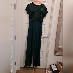 Chic Green Sequin Jumpsuit
